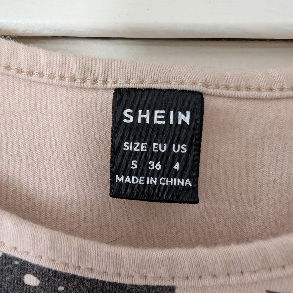 SHEIN Beige Crop Tank with Black Graphic Print - Picture 4 of 5